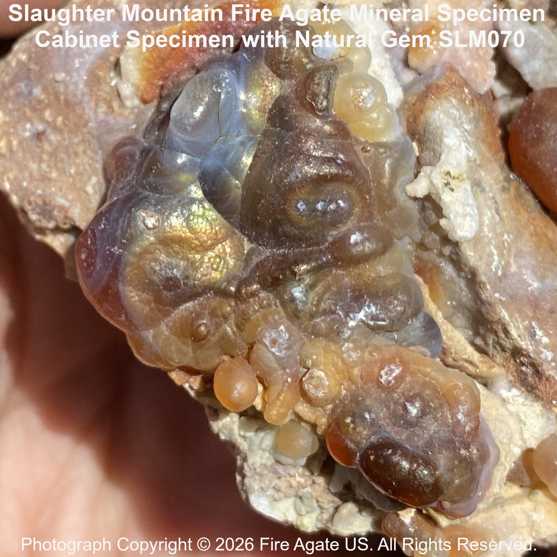 Slaughter Mountain Arizona Fire Agate Mineral Specimen