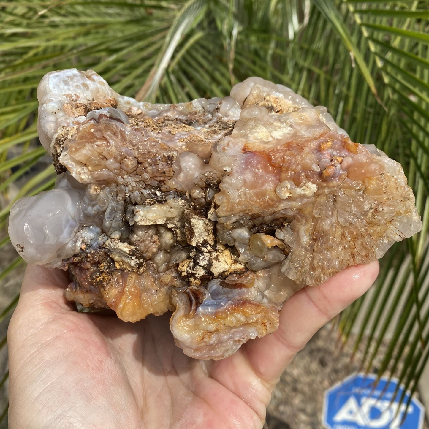 Fire Agate Rough Mineral Specimen Slaughter Mountain 4.08 Pounds SLM071