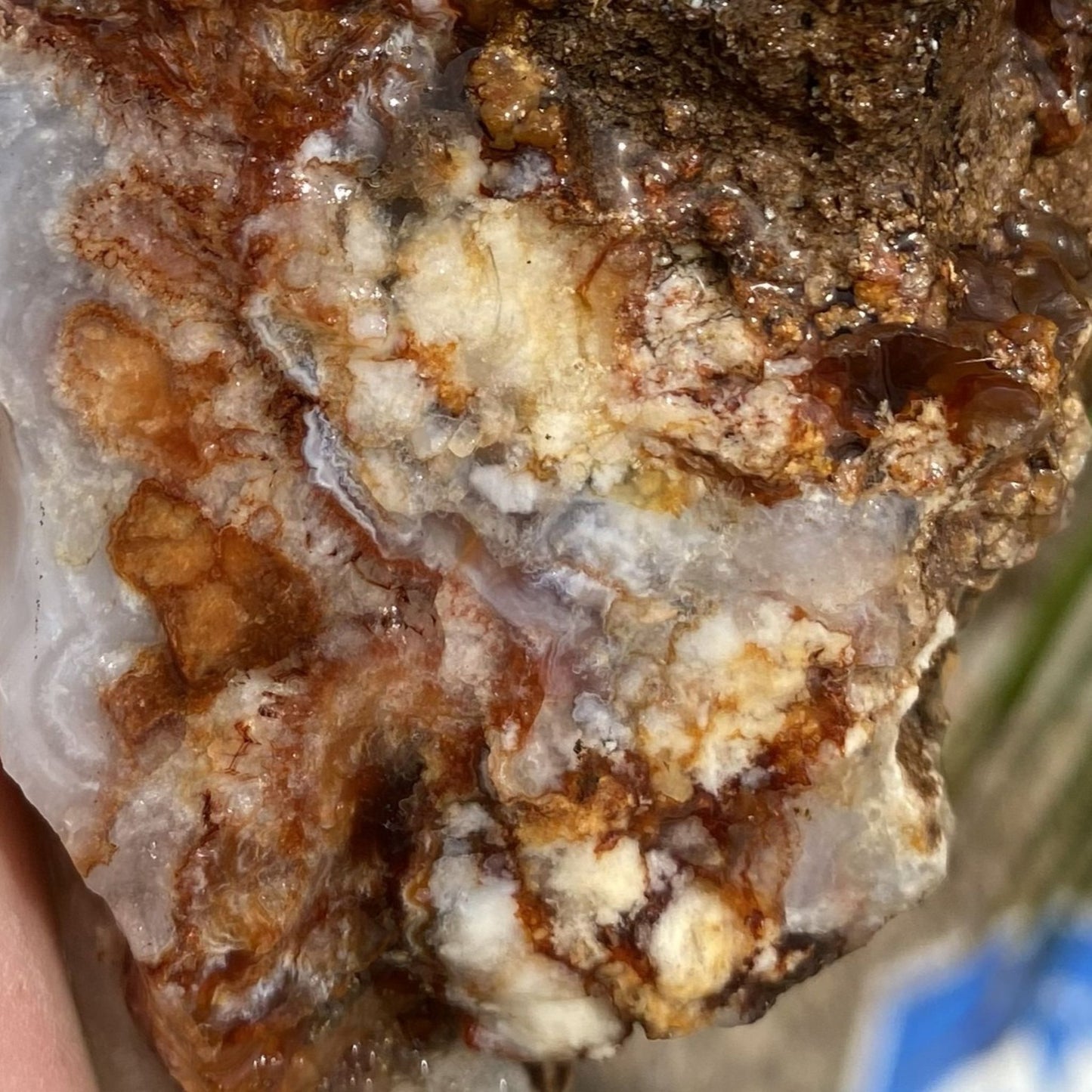 Fire Agate Rough Mineral Specimen Slaughter Mountain 4.08 Pounds SLM071