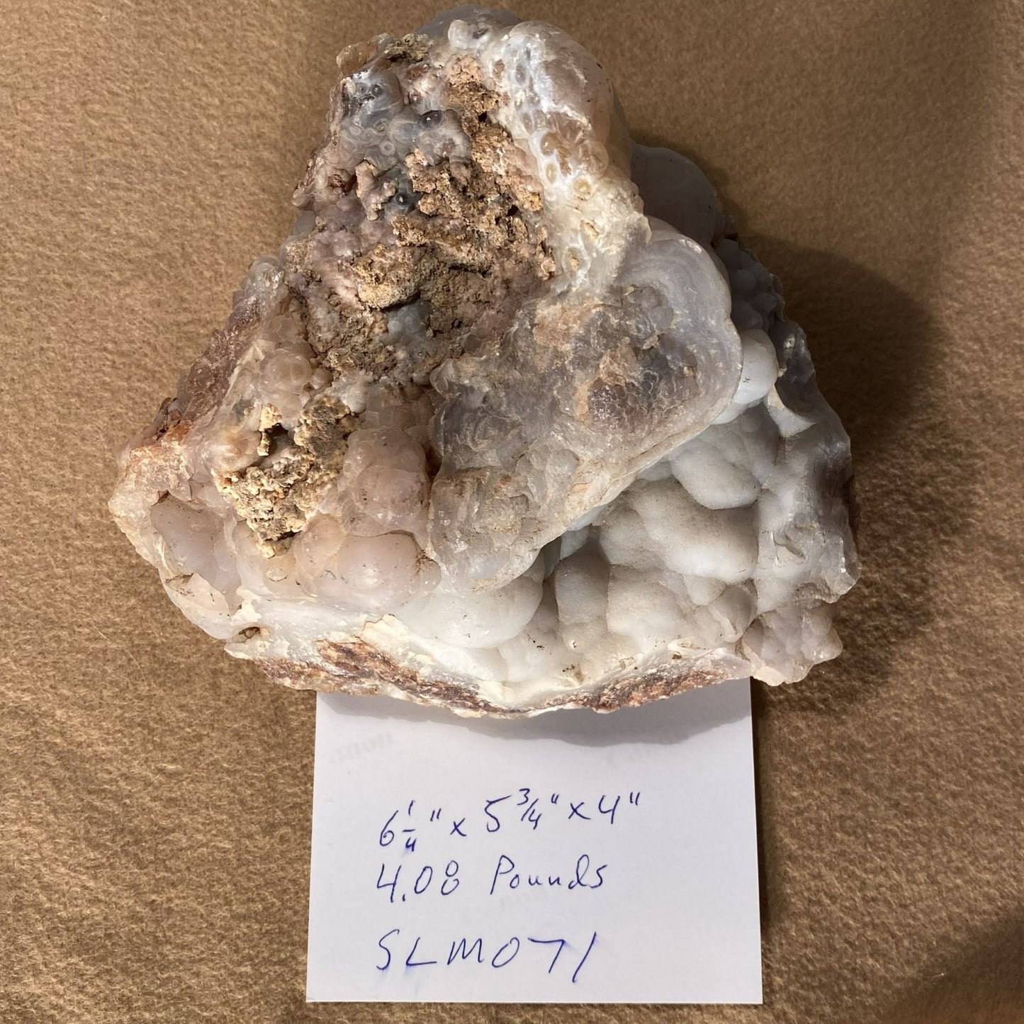 Fire Agate Rough Mineral Specimen Slaughter Mountain 4.08 Pounds SLM071