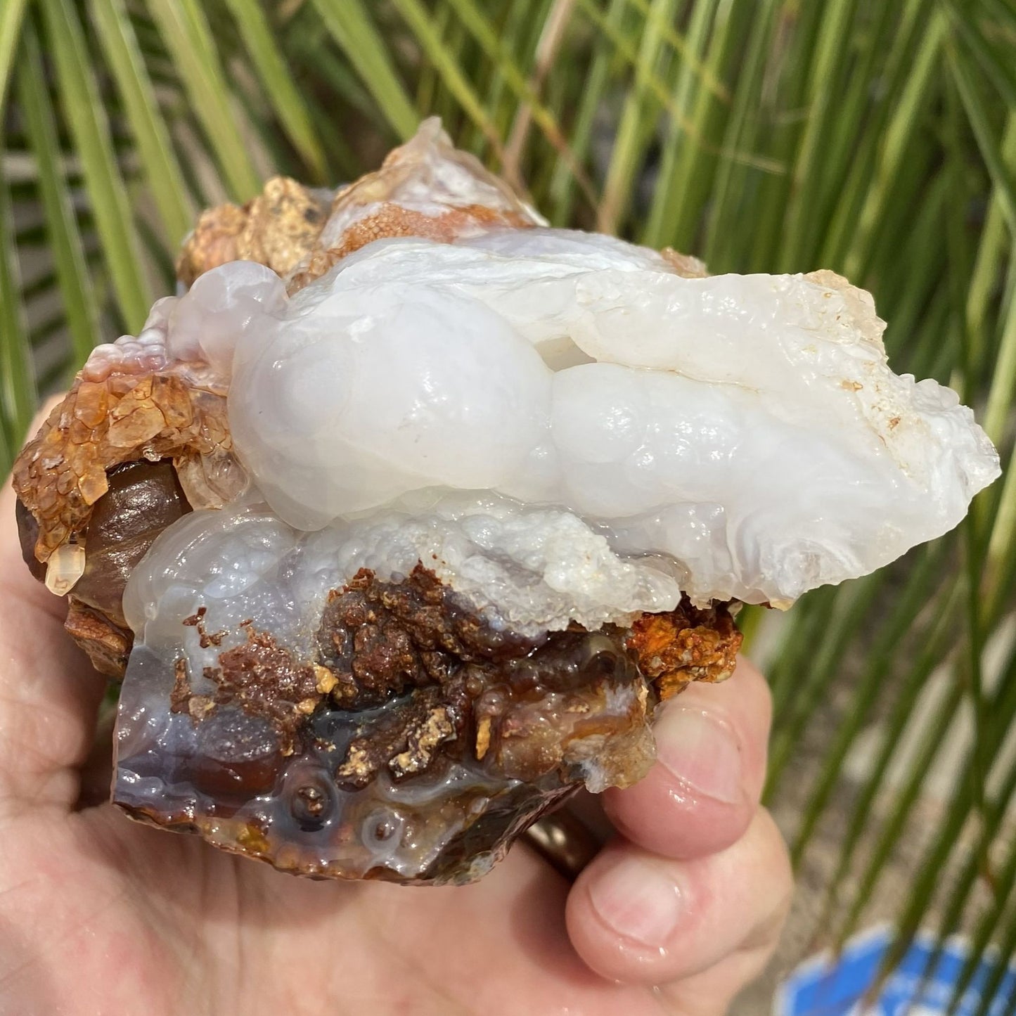 Fire Agate Rough Mineral Specimen Slaughter Mountain 1.57 Pounds SLM072