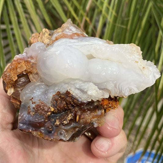 Fire Agate Rough Mineral Specimen Slaughter Mountain 1.57 Pounds SLM072