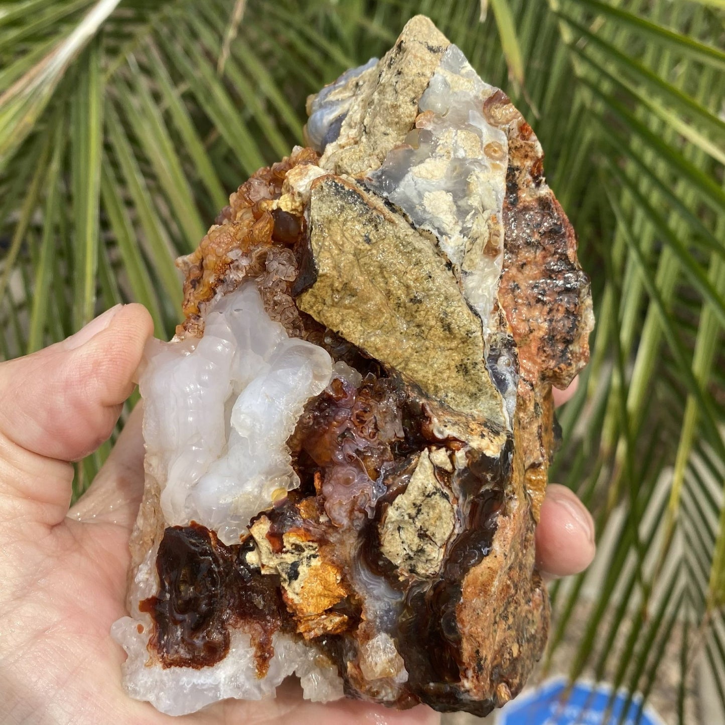 Fire Agate Rough Mineral Specimen Slaughter Mountain 1.57 Pounds SLM072