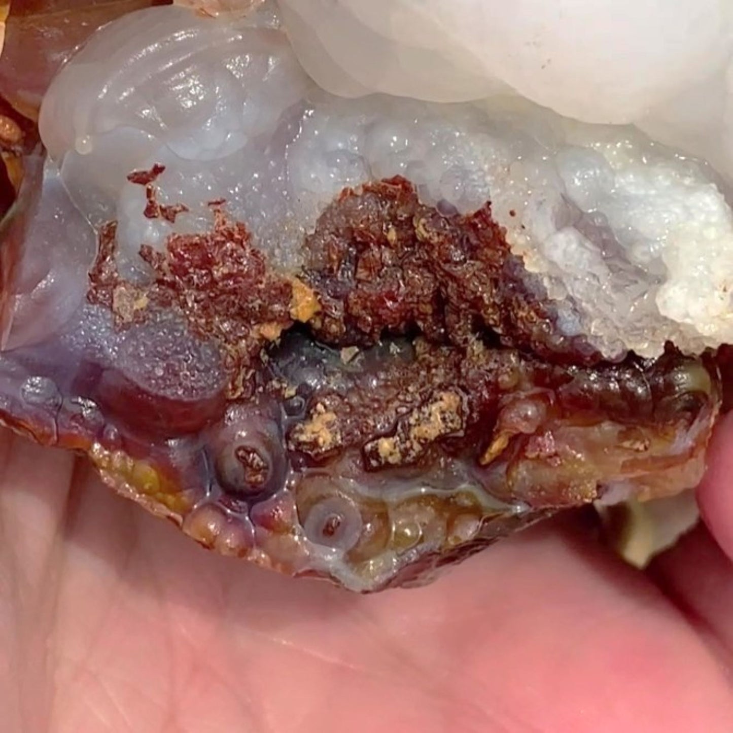 Fire Agate Rough Mineral Specimen Slaughter Mountain 1.57 Pounds SLM072