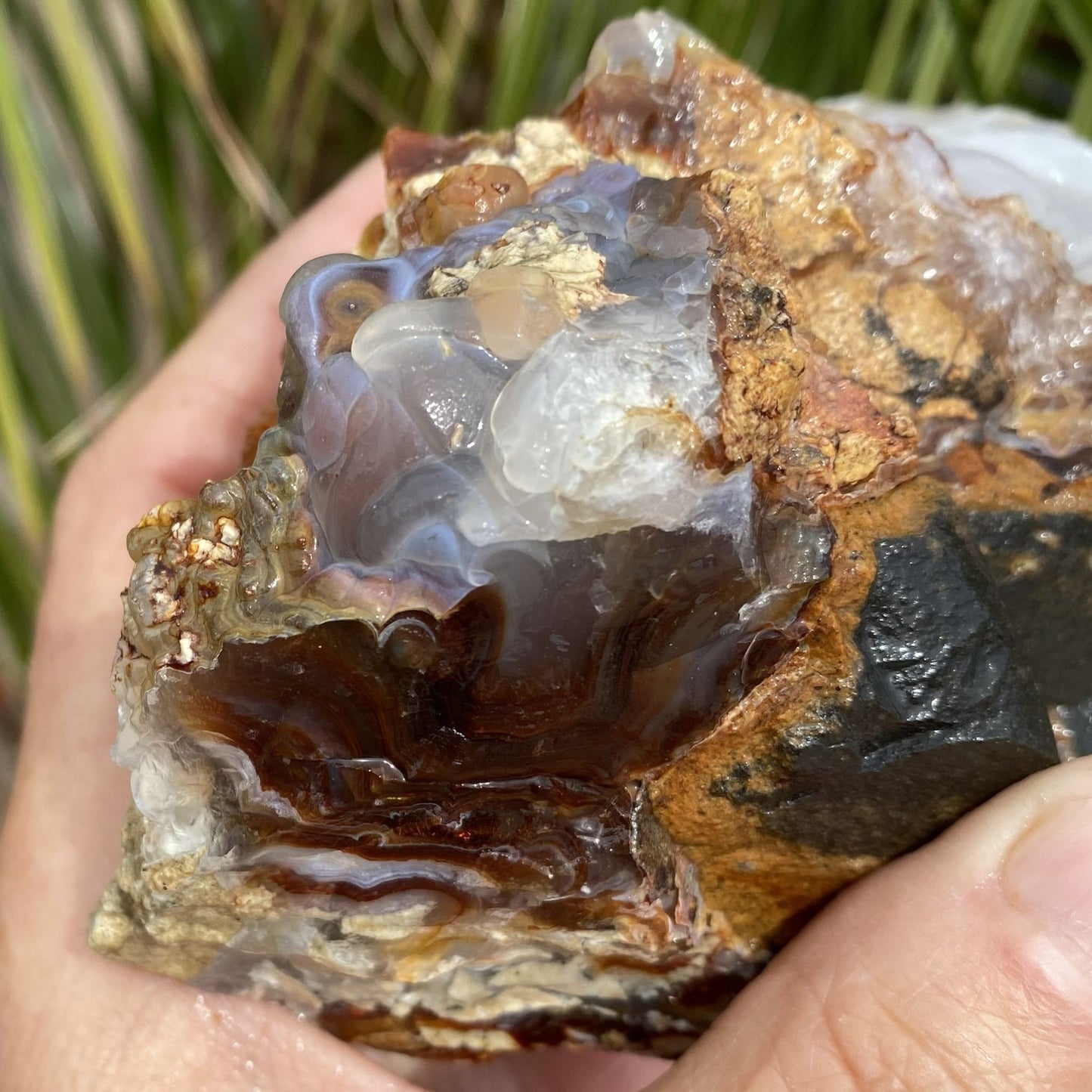 Fire Agate Rough Mineral Specimen Slaughter Mountain 1.57 Pounds SLM072