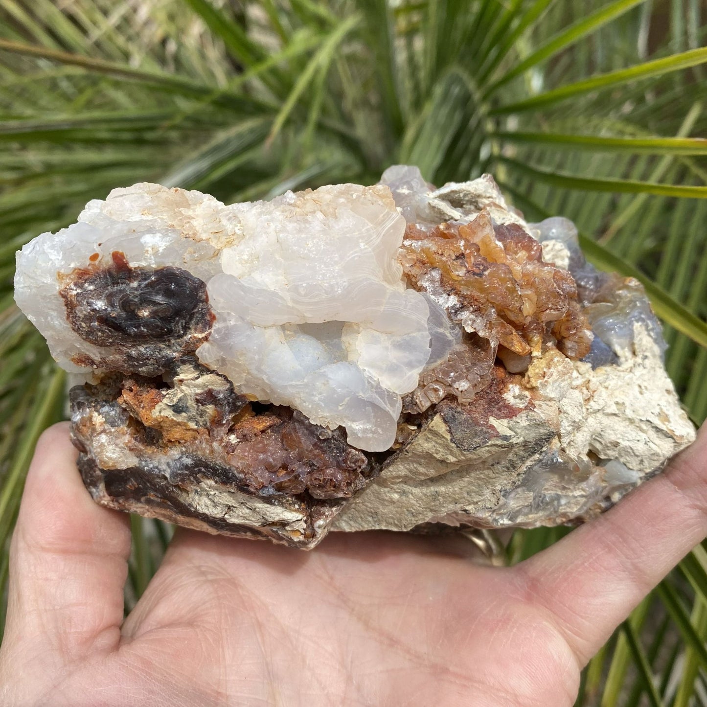 Fire Agate Rough Mineral Specimen Slaughter Mountain 1.57 Pounds SLM072