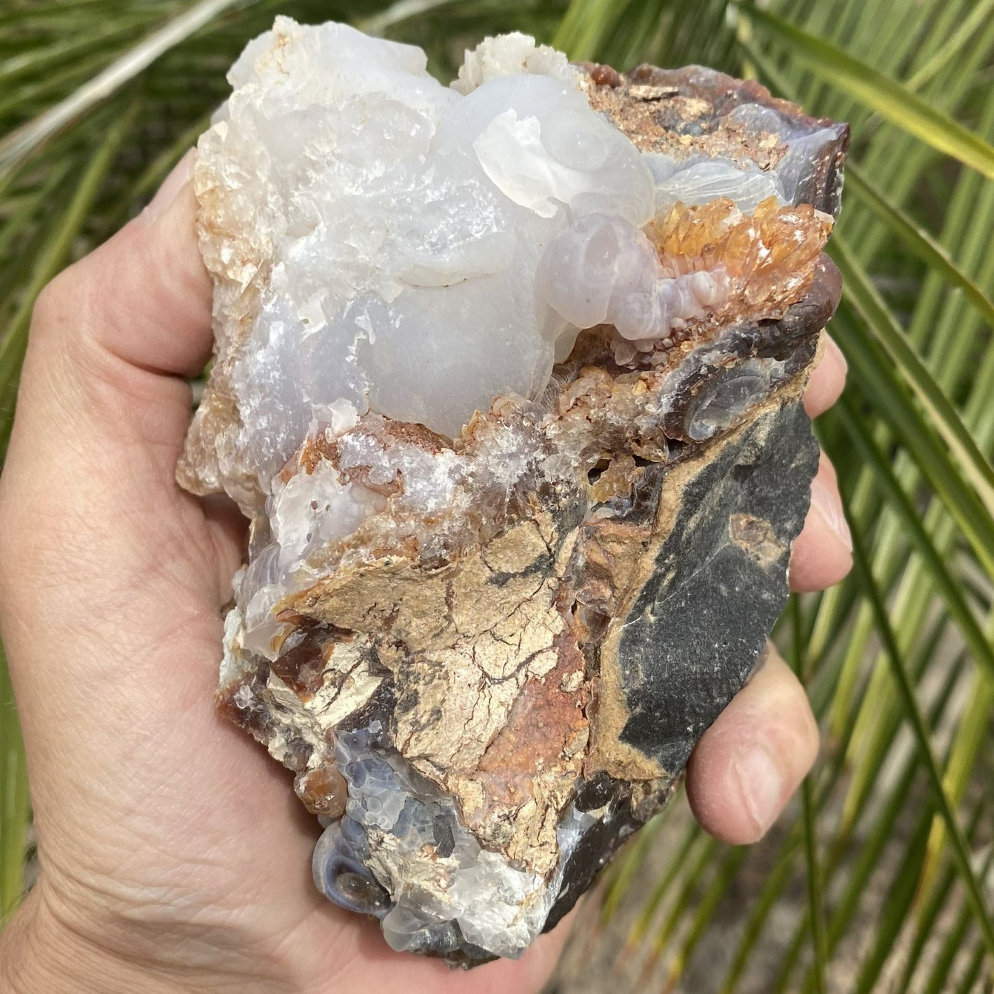 Fire Agate Rough Mineral Specimen Slaughter Mountain 1.57 Pounds SLM072