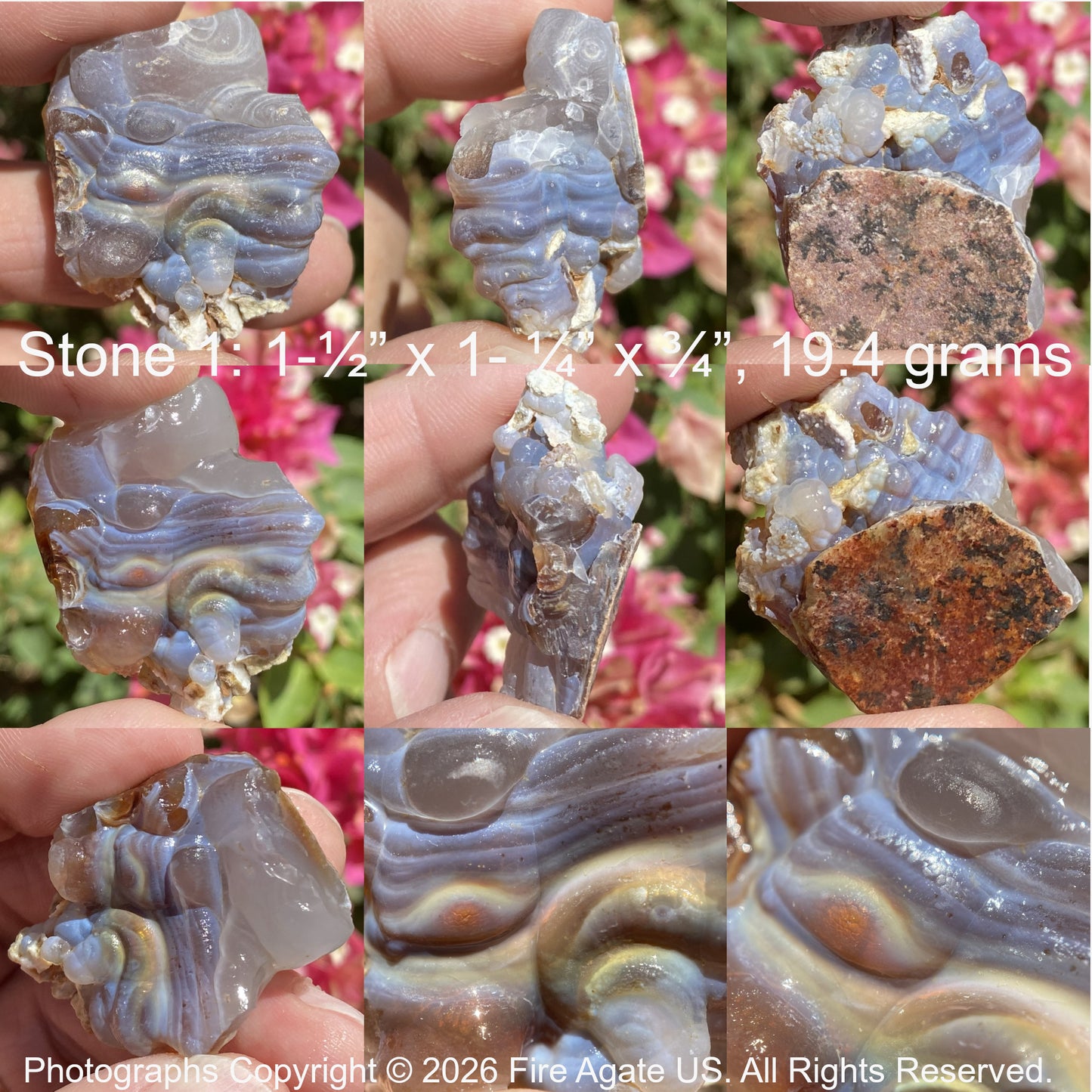 Fire Agate Rough Slaughter Mountain Arizona 6 Pieces 216 Grams SLR227