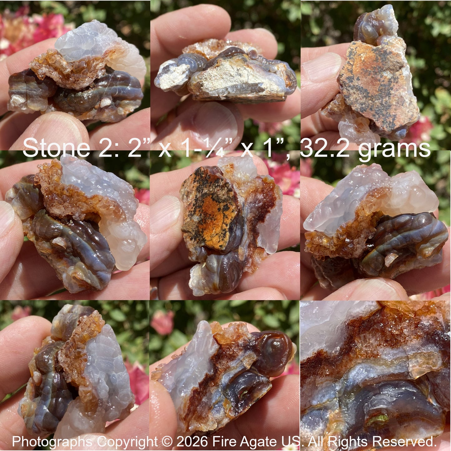 Fire Agate Rough Slaughter Mountain Arizona 6 Pieces 216 Grams SLR227