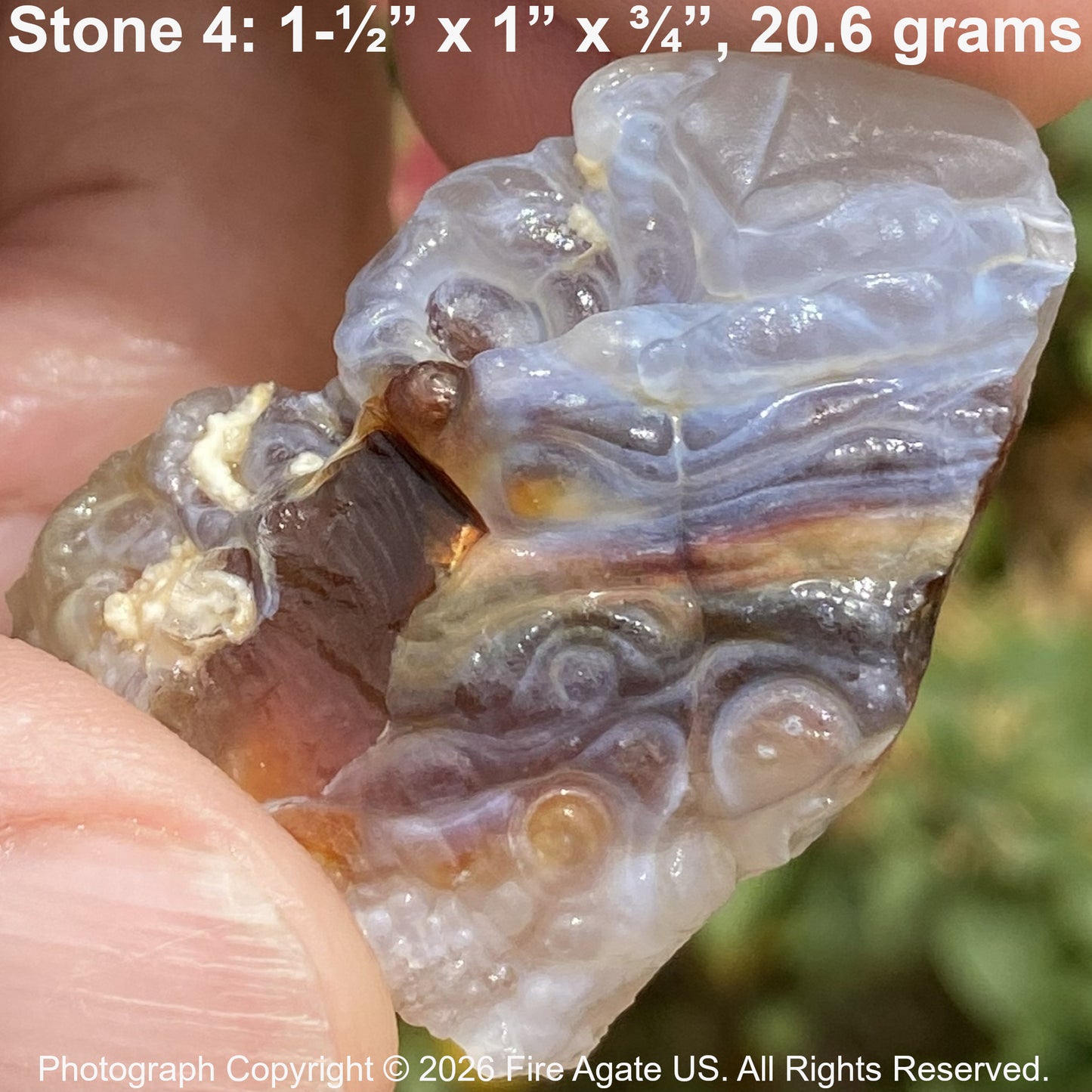 Fire Agate Rough Slaughter Mountain Arizona 6 Pieces 216 Grams SLR227