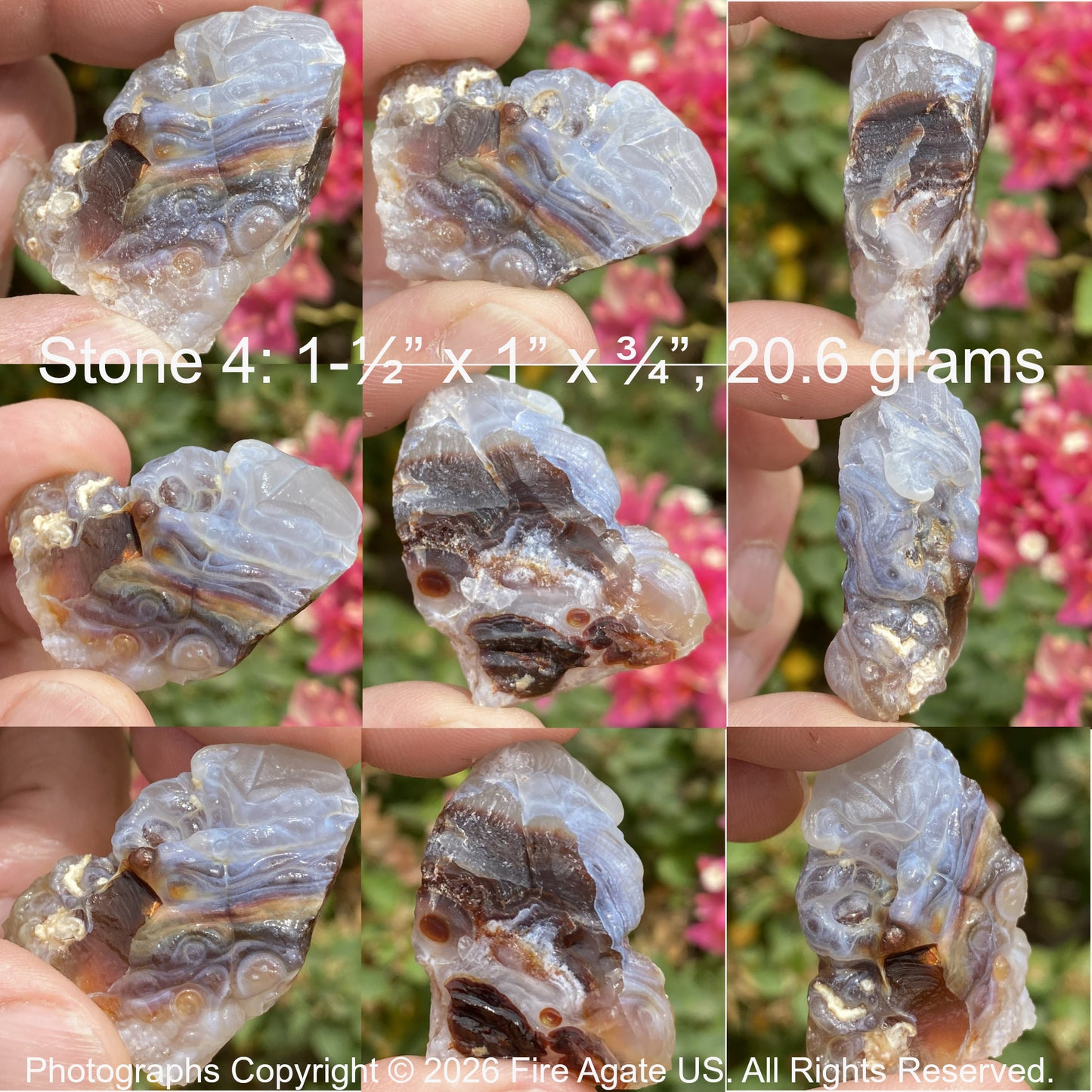 Fire Agate Rough Slaughter Mountain Arizona 6 Pieces 216 Grams SLR227