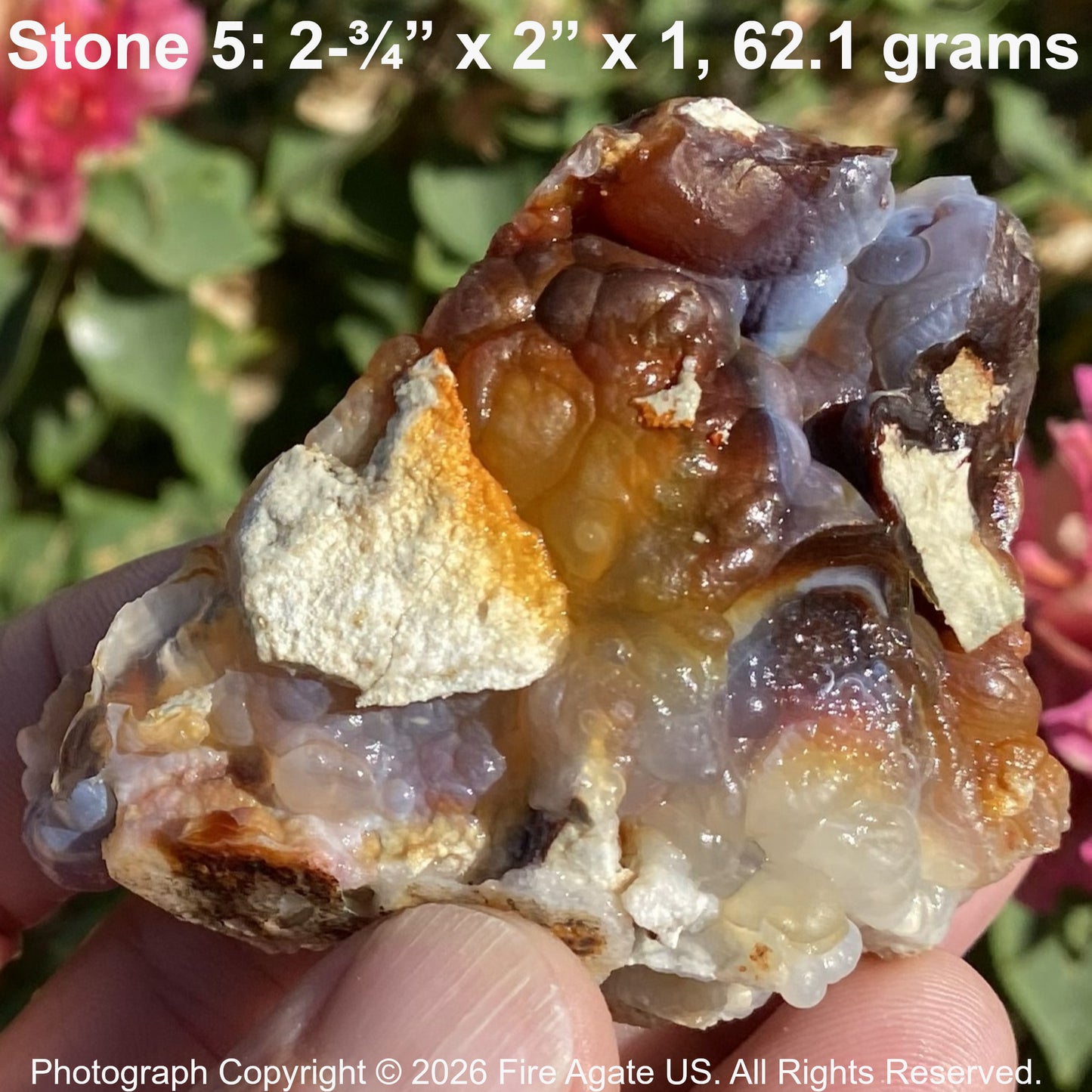 Fire Agate Rough Slaughter Mountain Arizona 6 Pieces 216 Grams SLR227